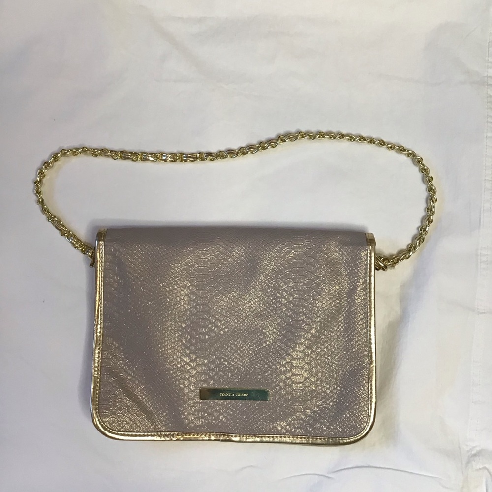 Ivanka Trump Goldtone Simulated Leather Shoulder Bag